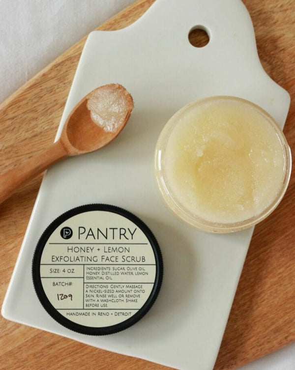 Honey + Lemon Exfoliating Face Scrub - Brightening Sugar Scrub