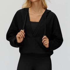 Big Pocket Cap Coat Large V neck Loose Comfortable Outdoor Top Outdoor Running Exercise Coat