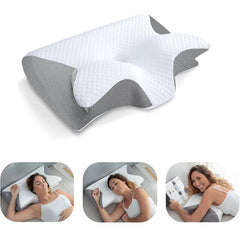 1pc Memory Foam Cervical Pillow – 2-in-1 Ergonomic Contour Orthopedic Neck Support