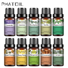 PHATOIL 10ml Aromatherapy Essential Oils – Lavender, Eucalyptus, Bergamot, Juniper & Pine Needles