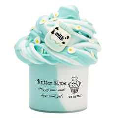 2.37oz Fluffy Two-Tone Butter Slime – Super Soft Stretchy Clay Toy