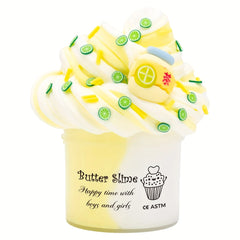 2.37oz Fluffy Two-Tone Butter Slime – Super Soft Stretchy Clay Toy