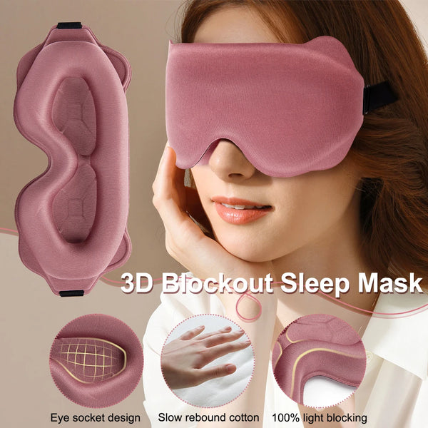 3D Travel Sleep Mask – Light Blocking Eye Patch for Night Sleep