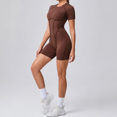 Women’s Short Jumpsuit – Backless Scrunch Booty Yoga Set