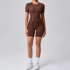 Women’s Short Jumpsuit – Backless Scrunch Booty Yoga Set