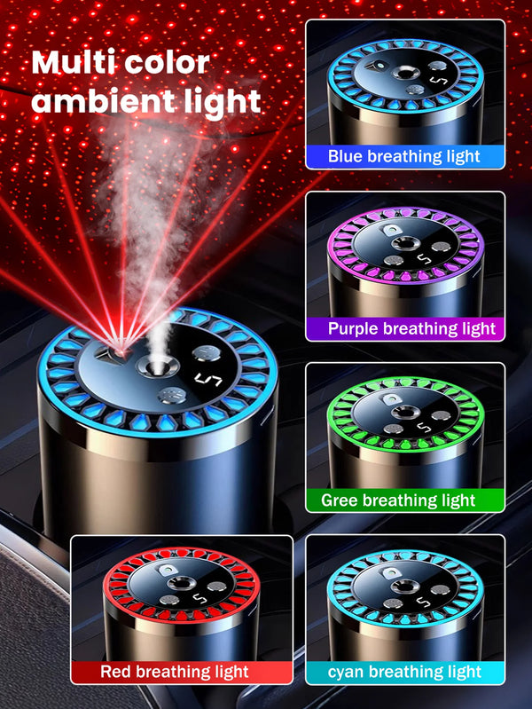 Rechargeable Car Aroma Diffuser with Starry Sky Lights