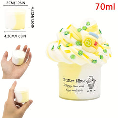 2.37oz Fluffy Two-Tone Butter Slime – Super Soft Stretchy Clay Toy