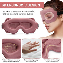 3D Travel Sleep Mask – Light Blocking Eye Patch for Night Sleep