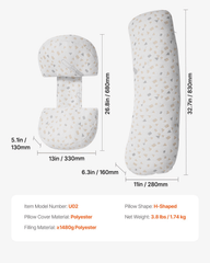 Adjustable Pregnancy Pillow - H-Shape Full Body Support for Better Sleep
