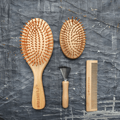 Bamboo Hair Brush Set | Travel & Paddle Combo