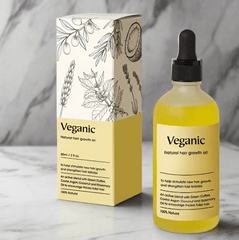 Veganic Natural Hair Growth Oil - Stimulating Formula for Growth & Shine (1 fl oz)